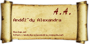 Andódy Alexandra névjegykártya